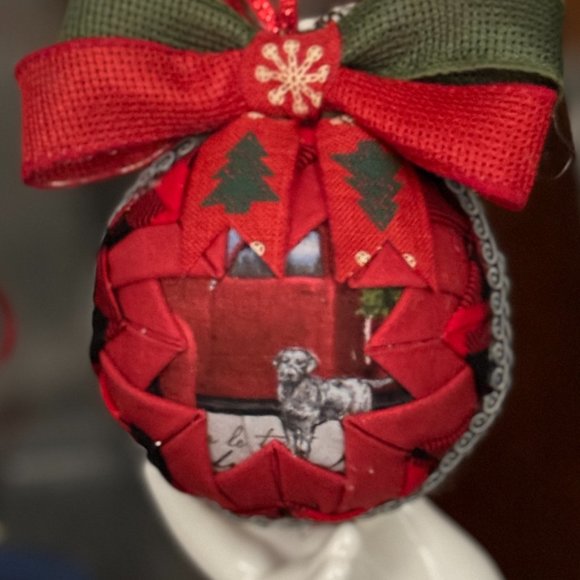 Christmas Ornament, Red Truck W/Dog, Country Chic, X-Mas Gift/Present, Handmade - Picture 12 of 16